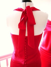 Fabulous Red halter neck bodice back with large bow and button detailing