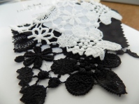 White and Black Lace samples by Kate Henry Designs