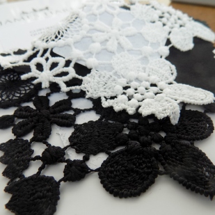 White and Black Lace samples by Kate Henry Designs
